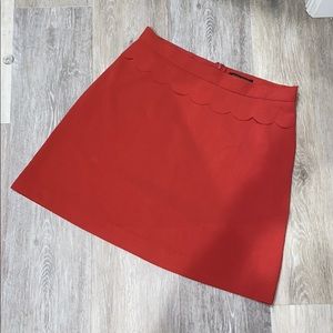 Banana Republic Red Scalloped Skirt